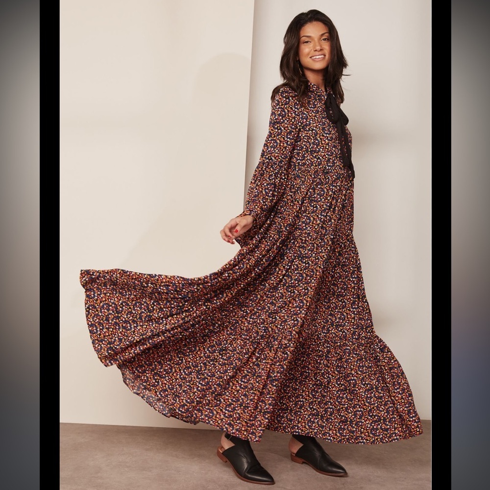 Free People Charlotte Tie-Front Print Maxi Dress